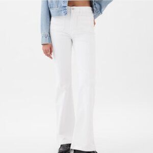 Gap 70's Flare High Rise Denim White Jeans Size 18/34R NWOT